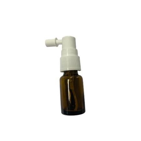 5 ml yellow round glass bottle with short laryngeal spray