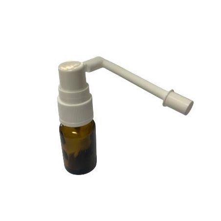 5 ml yellow glass bottle with long reclining spray