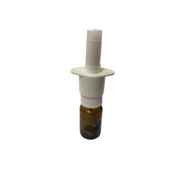 Round yellow glass bottle with nasal nebulizer spray 5 ml