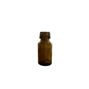 Flacon rond en verre jaune de 5 ml avec compte-gouttes et capsule de sécurité