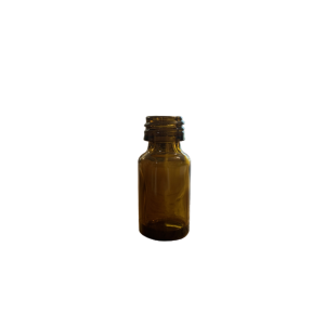 Flacone rotondo in vetro giallo 5 ml con contagocce raso bocca e capsula con sicurezza