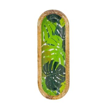 Bruciatore decorazione “foglie” in legno di mango “cenere stop”