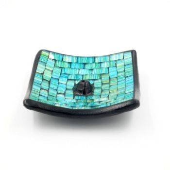 Square terracotta mosaic burner
