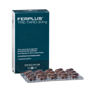 Principium ferplus tre-tard 30mg - ferro da tre fonti organiche