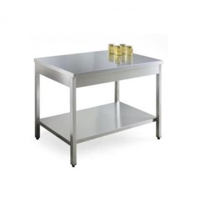 Stainless steel laboratory table with 2 shelves (120x70x90h cm)