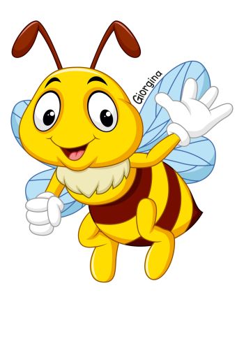 Self-adhesive label ' giorgina bee ' screen printed