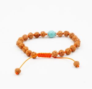 Pulsera de rudra e insertos de turquesa (23 semillas) - mantrabeads