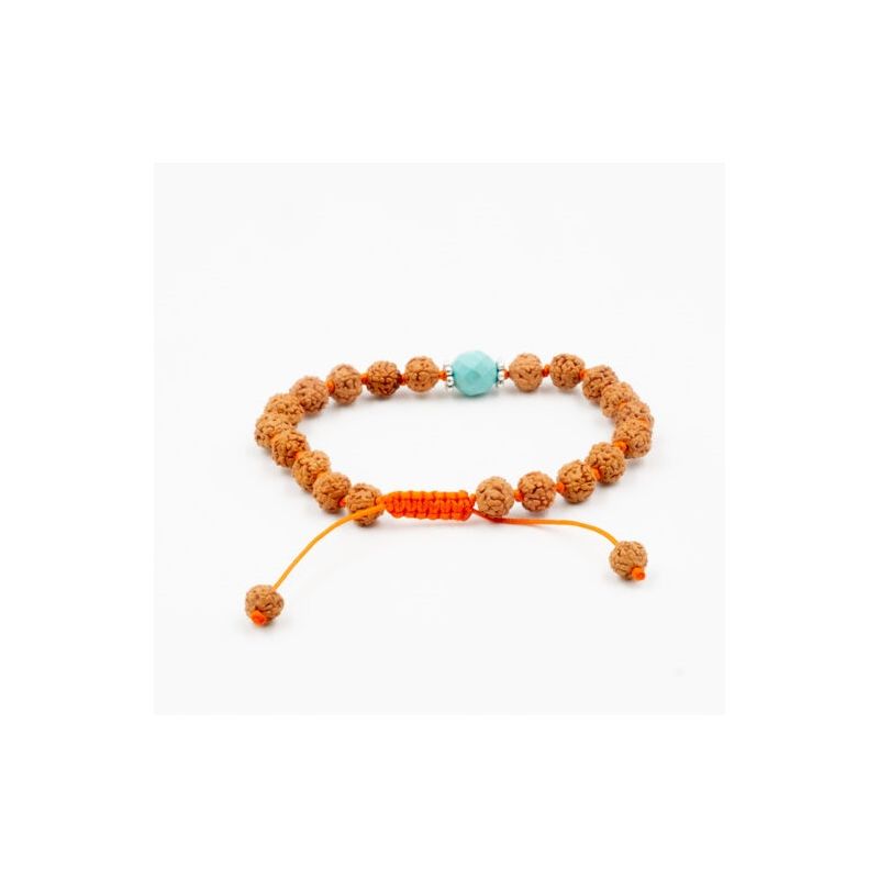 Pulsera de rudra e insertos de turquesa (23 semillas) - mantrabeads