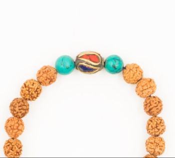 Pulsera rudra y turquesa - mantrabeads