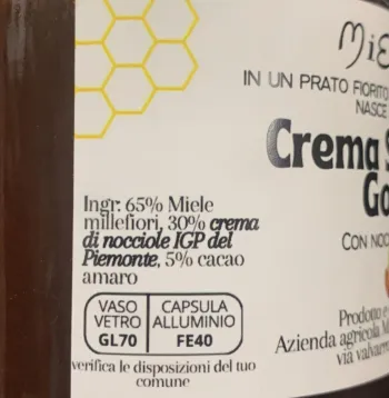 Miel toutes fleurs crémeux aux noisettes et au cacao "écureuil gourmand".