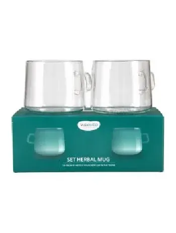 Set de 2 tasses en verre 300 ml