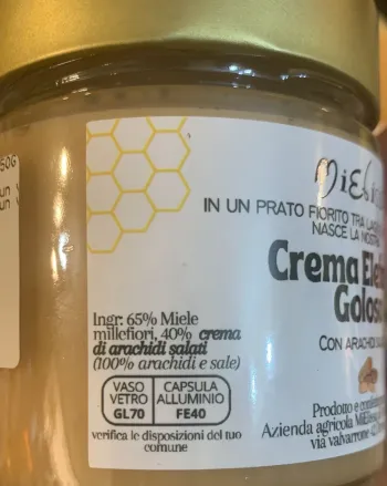 Crema elefante goloso: miele millefiori con arachidi salate