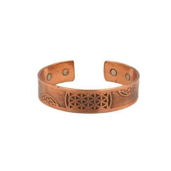 "Aeris" flower of life copper bracelet with 6 magnets
