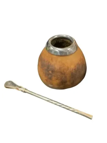 Set degustazione matè: bombilla (cannuccia) e calebasse fatta a mano