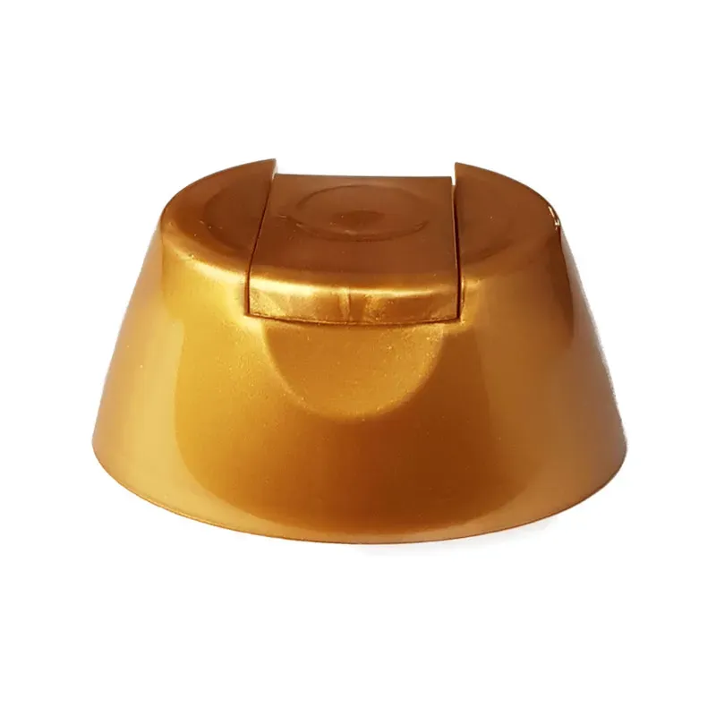 Cap flip top with anti drip valve gold color